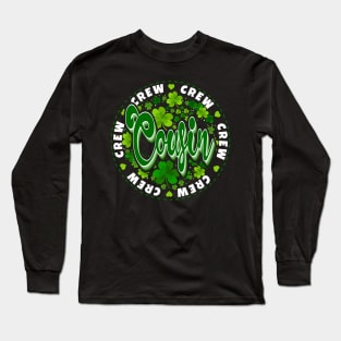 Cousin Crew Family St Patrick's Day Green White Long Sleeve T-Shirt